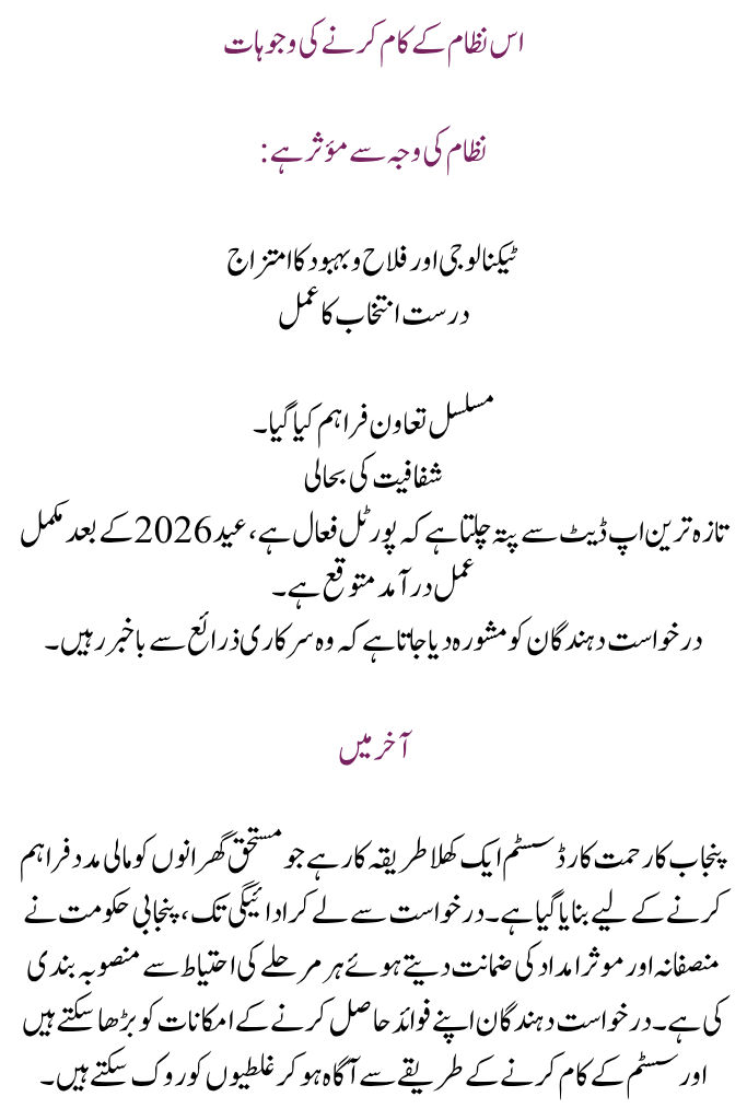 How Rehmat Card System Works Punjab 2026